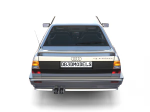 1981 audi coupe quattro with interior silver 3D Model
