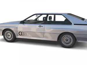 1981 audi coupe quattro with interior silver 3D Model