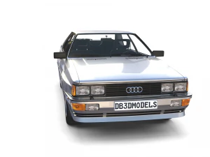 1981 audi coupe quattro with interior silver 3D Model