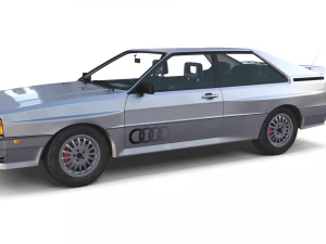 1981 audi coupe quattro with interior silver 3D Model