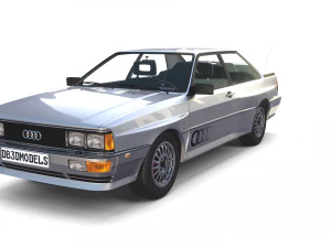 1981 audi coupe quattro with interior silver 3D Model