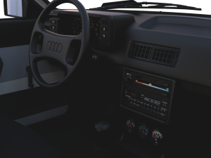 1981 audi coupe quattro with interior silver Modello 3D