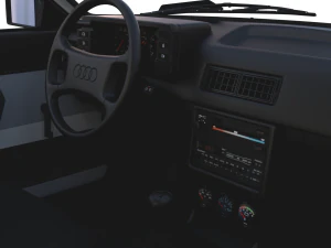 1981 audi coupe quattro with interior silver 3D Model
