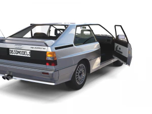 1981 audi coupe quattro with interior silver 3D Model