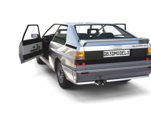 1981 audi coupe quattro with interior silver 3D Model