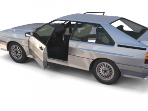 1981 audi coupe quattro with interior silver Modello 3D