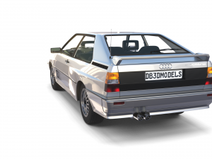 1981 audi coupe quattro with interior silver Modello 3D