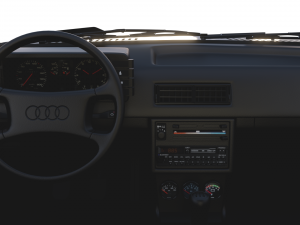 1981 audi coupe quattro with interior silver Modello 3D