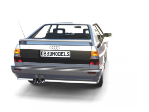 1981 audi coupe quattro with interior silver 3D Model