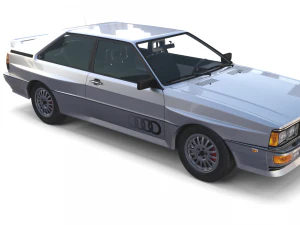 1981 audi coupe quattro with interior silver 3D Model
