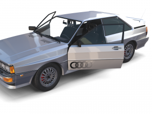 1981 audi coupe quattro with interior silver Modello 3D