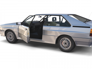 1981 audi coupe quattro with interior silver Modello 3D