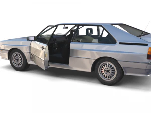 1981 audi coupe quattro with interior silver 3D Model