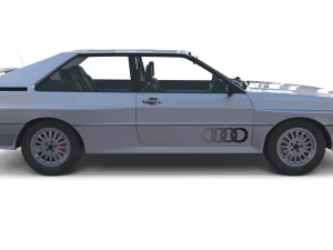 1981 audi coupe quattro with interior silver 3D Model