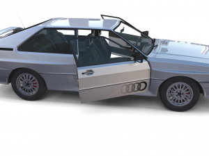 1981 audi coupe quattro with interior silver Modello 3D