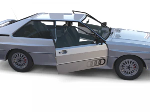 1981 audi coupe quattro with interior silver 3D Model