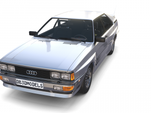 1981 audi coupe quattro with interior silver Modello 3D