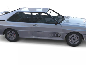 1981 audi coupe quattro with interior silver 3D Model