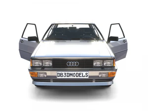 1981 audi coupe quattro with interior silver 3D Model