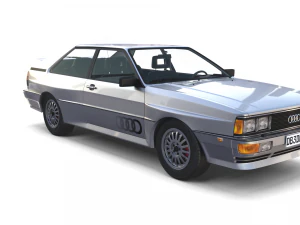 1981 audi coupe quattro with interior silver 3D Model