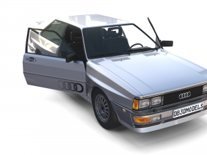 1981 audi coupe quattro with interior silver Modello 3D