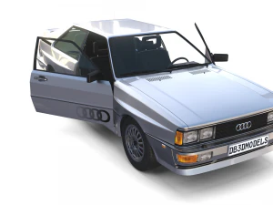 1981 audi coupe quattro with interior silver 3D Model