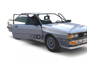 1981 audi coupe quattro with interior silver 3D Model