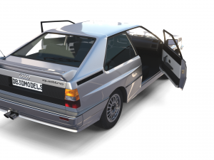 1981 audi coupe quattro with interior silver Modello 3D