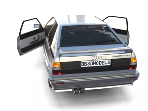 1981 audi coupe quattro with interior silver 3D Model