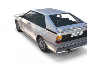 1981 audi coupe quattro with interior silver 3D Model