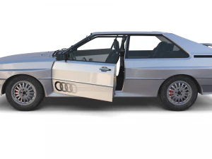 1981 audi coupe quattro with interior silver 3D Model