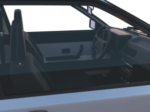 1981 audi coupe quattro with interior silver 3D Model