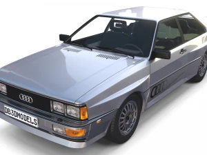 1981 audi coupe quattro with interior silver 3D Model