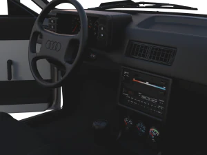 1981 audi coupe quattro with interior silver 3D Model