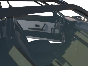 1981 audi coupe quattro with interior silver 3D Model