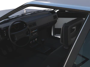 1981 audi coupe quattro with interior silver 3D Model