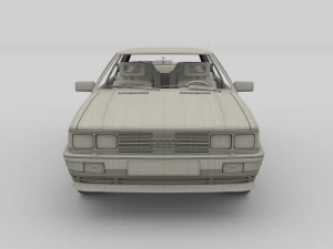 1981 audi coupe quattro with interior silver 3D Model