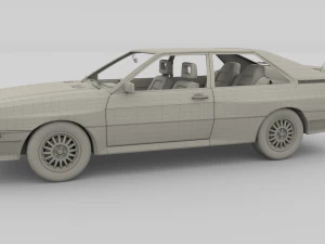 1981 audi coupe quattro with interior silver 3D Model