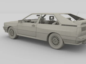1981 audi coupe quattro with interior silver 3D Model