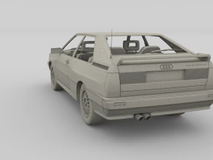 1981 audi coupe quattro with interior silver 3D Model