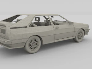 1981 audi coupe quattro with interior silver 3D Model