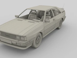 1981 audi coupe quattro with interior silver 3D Model