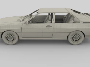 1981 audi coupe quattro with interior silver 3D Model