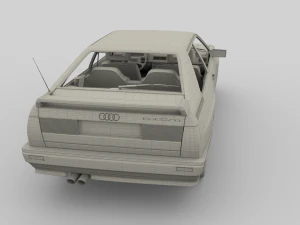 1981 audi coupe quattro with interior silver 3D Model