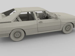 1981 audi coupe quattro with interior silver 3D Model