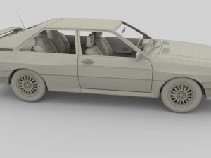 1981 audi coupe quattro with interior silver 3D Model