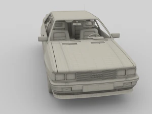 1981 audi coupe quattro with interior silver 3D Model