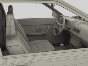 1981 audi coupe quattro with interior silver 3D Model