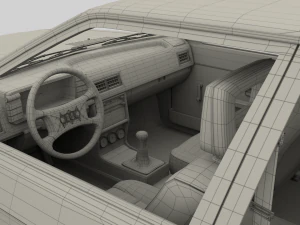 1981 audi coupe quattro with interior silver 3D Model
