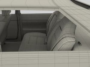 1981 audi coupe quattro with interior silver 3D Model